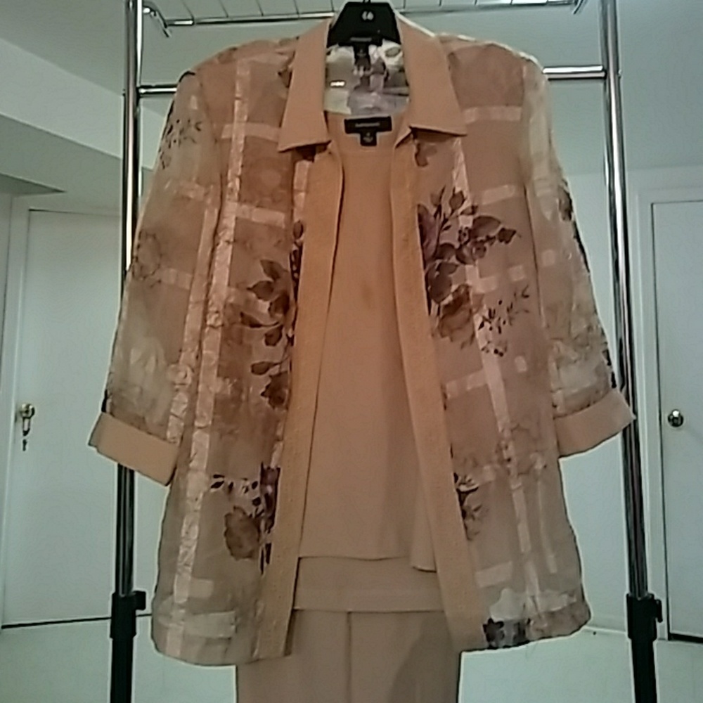 Beige 3 Piece Dress Pant
